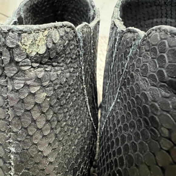 JOIE Barlow black leather snakeskin heeled ankle boots booties EU 37.5 - Picture 14 of 14